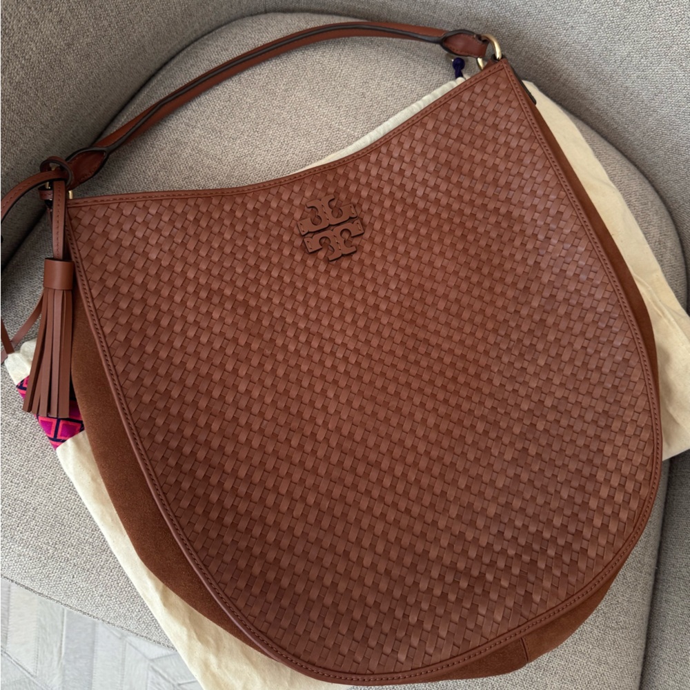 Tory Burch Large Thea Woven Hobo Bag